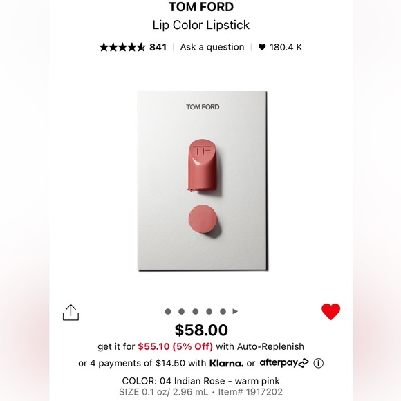 NIB TOM FORD Indian Rose #04 Lipstick (full size) lipgloss - Picture 4 of 8